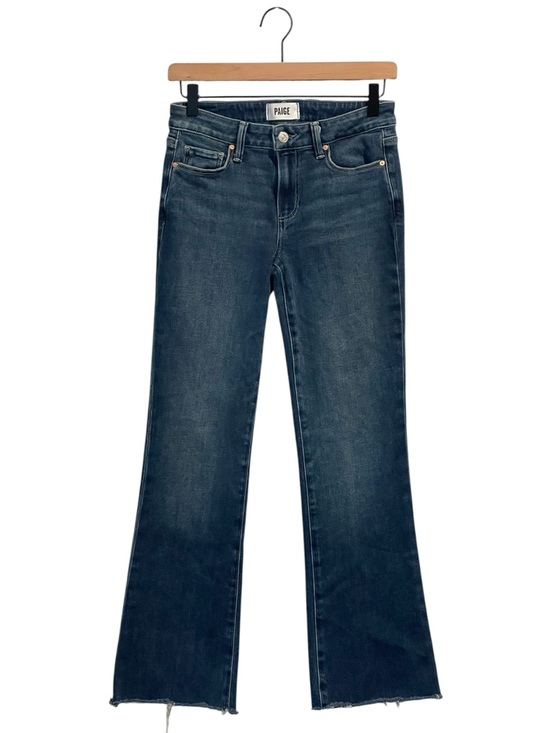 PAIGE Denim - PAIGE Laurel Canyon, Boot Cut, High Rise Jeans, Medium Wash, Raw Hem, Size 27